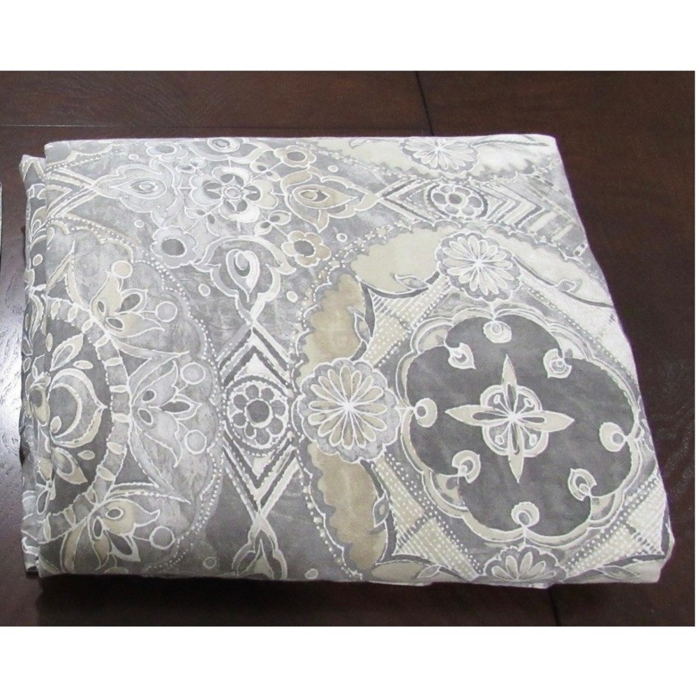 Pottery Barn Jacquelyn Medallion King Organic Sateen Duvet Cover Gray Boho